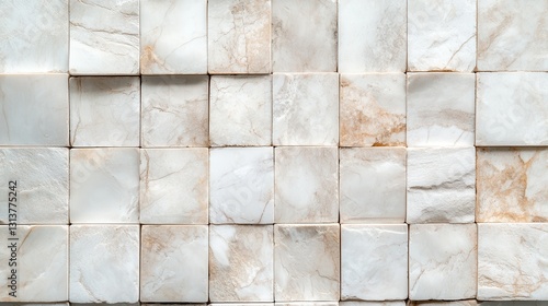 An elegant array of light marble tiles featuring soft veins  perfect for adding a luxurious touch to any interior space or design project with its sophisticated appearance.