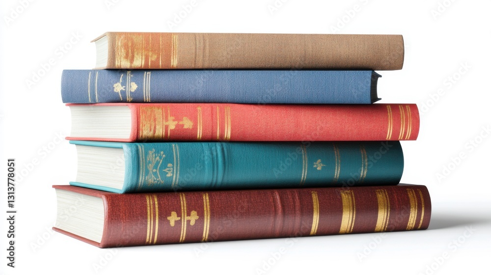 Naklejka premium stack of vintage hardcover books