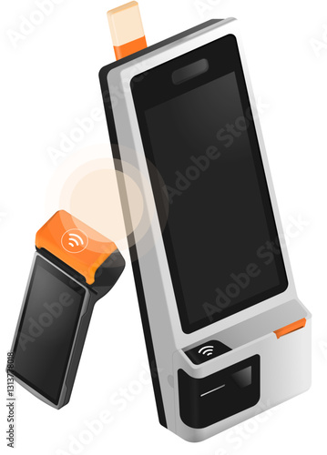 Self ordering kiosk device binding terminal with blank screen