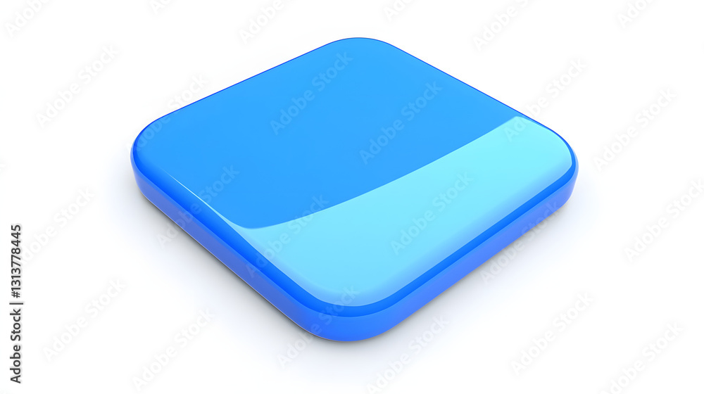 Blank Mobile application icon, button - blue square with round corners. 3d rendering, white background
Blank Mobile application icon, button - blue square with round corners. 3d rendering, white background