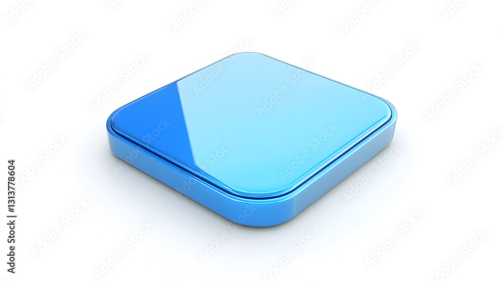 Blank Mobile application icon, button - blue square with round corners. 3d rendering, white background
Blank Mobile application icon, button - blue square with round corners. 3d rendering, white background