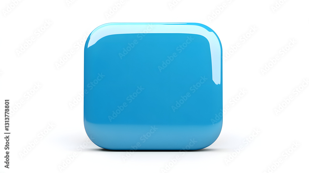 Blank Mobile application icon, button - blue square with round corners. 3d rendering, white background
Blank Mobile application icon, button - blue square with round corners. 3d rendering, white background