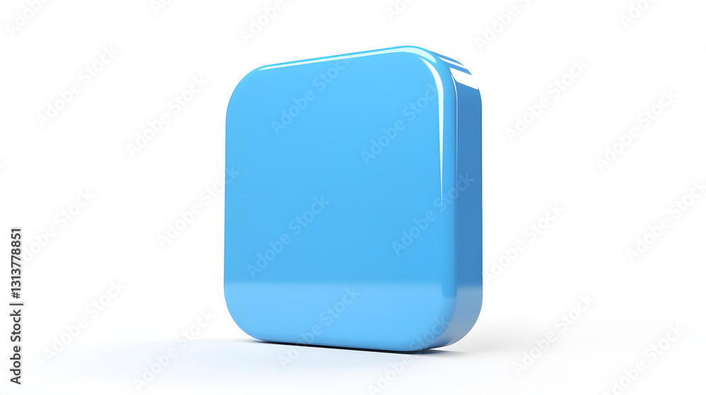 Blank Mobile application icon, button - blue square with round corners. 3d rendering, white background
Blank Mobile application icon, button - blue square with round corners. 3d rendering, white background