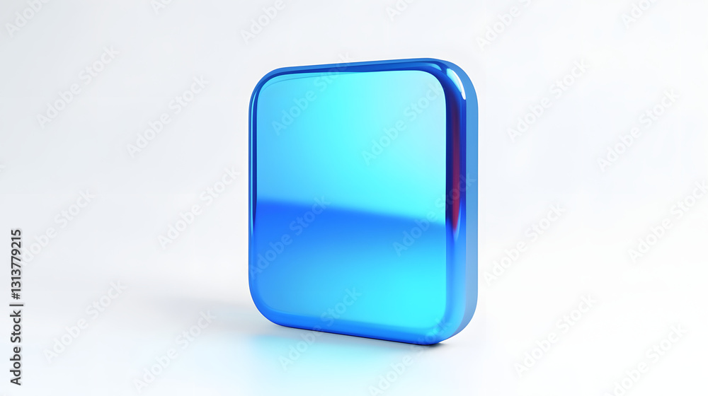 Blank Mobile application icon, button - blue square with round corners. 3d rendering, white background
Blank Mobile application icon, button - blue square with round corners. 3d rendering, white background