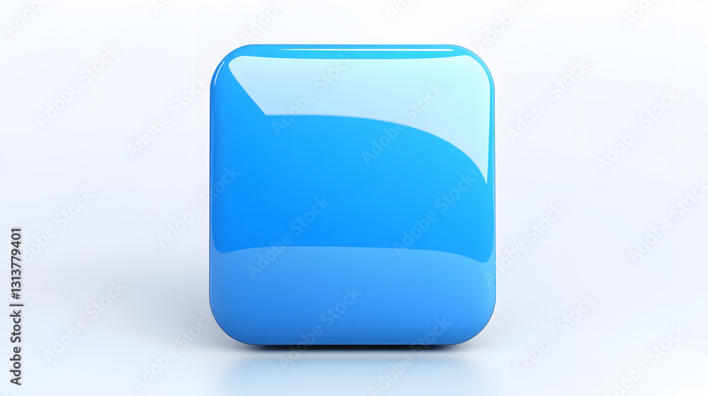 Blank Mobile application icon, button - blue square with round corners. 3d rendering, white background
Blank Mobile application icon, button - blue square with round corners. 3d rendering, white background