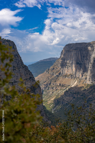 Majestic view of Vikos Gorge in Zagori, Epirus, Greece