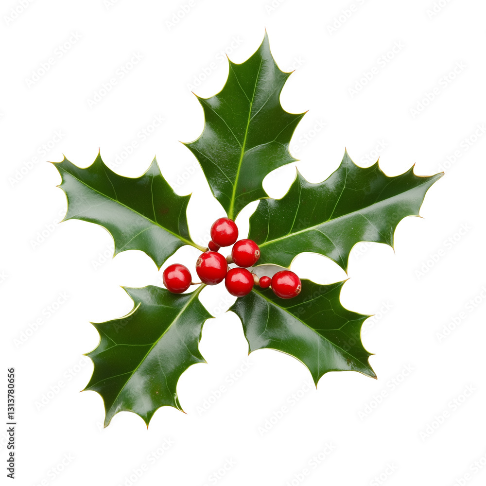 Holly Berry isolated on transparent background. PNG. Generated AI Holly Berry isolated on transparent background. PNG. Generated AI