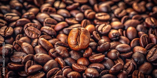 Wallpaper Mural A Close-Up View of Roasted Coffee Beans, Showcasing Rich Brown Hues and Detailed Texture, One Bean in Sharp Focus Highlighting the Depth and Variety Within the Pile Torontodigital.ca