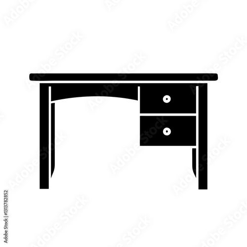 desk icon, desk silhouette vector illustration -desk Editable Vector Illustration.