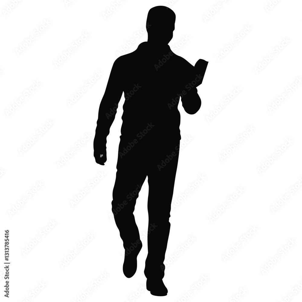 Silhouette of People Reading Book. Vector Illustration Silhouette of People Reading Book. Vector Illustration