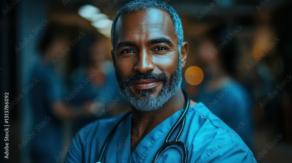 Fototapeta premium Confident doctor smiles