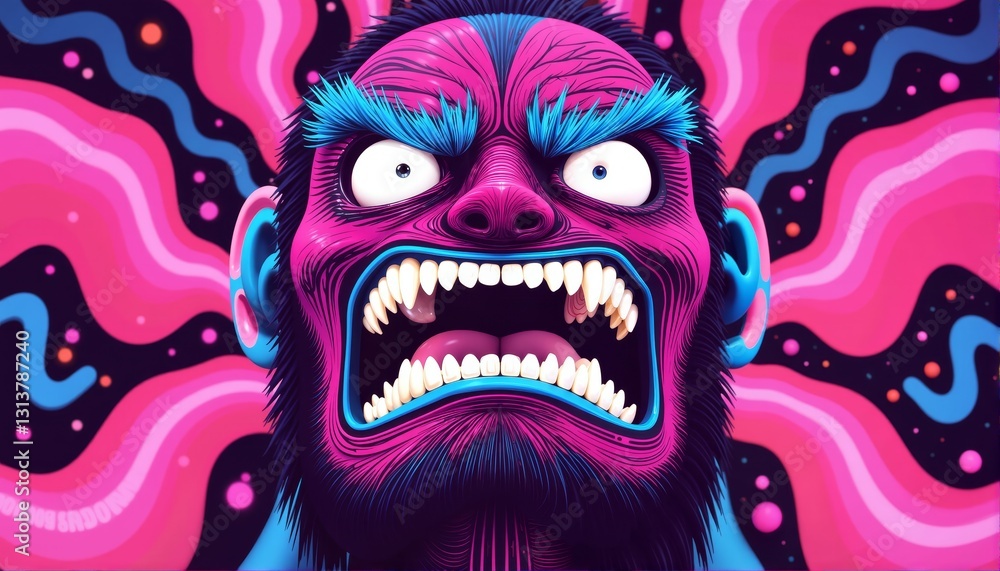 Vivid expression of rage in a fantastical characters portrait Vivid expression of rage in a fantastical characters portrait