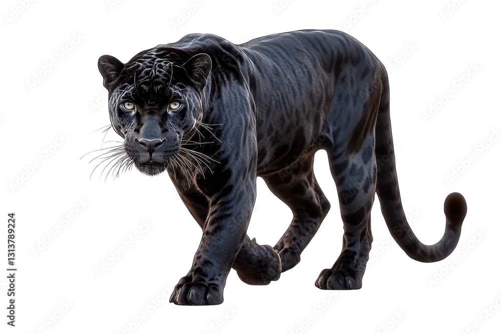 Obraz premium black panther walking on transparent background