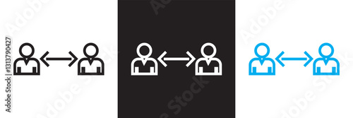 Social distance icon . social distancing icon.  Isolated on white, pink and black background. Vector illustration. EPS 10