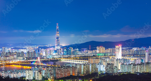 Seoul City at night South Korea
