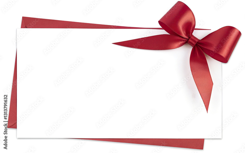 ribbon bow greeting card mockup on transparent background ribbon bow greeting card mockup on transparent background