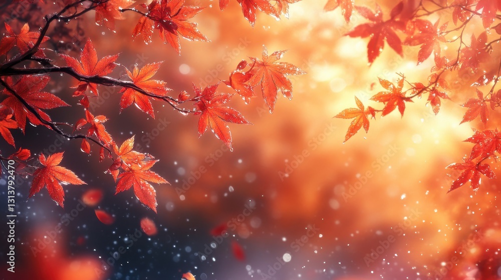 autumn forest with red maple leaves background wallpaper autumn forest with red maple leaves background wallpaper