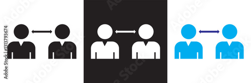 Social distance icon . social distancing icon.  Isolated on white, pink and black background. Vector illustration. EPS 10