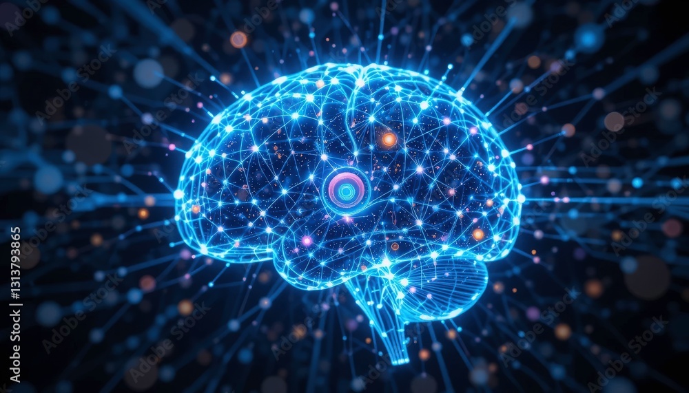 abstract digital brain network. futuristic ai concept. glowing neural network connections. ideal for technology, science, and ai projects. abstract digital brain network. futuristic ai concept. glowing neural network connections. ideal for technology, science, and ai projects.