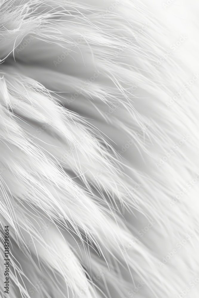 Obraz premium Soft white fur texture in abstract close-up