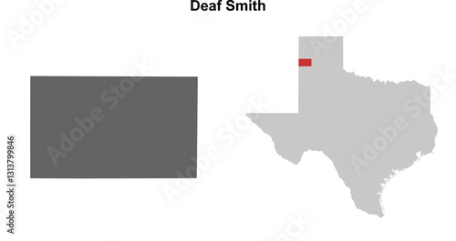 Deaf Smith County (Texas) blank outline map set