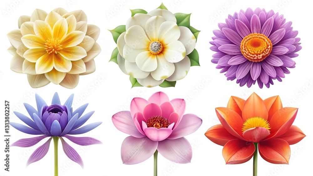 Fototapeta premium set of flowers