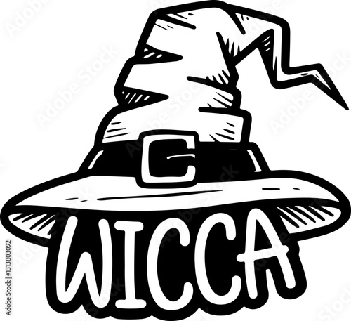 Wicca Witch Hat Sticker.