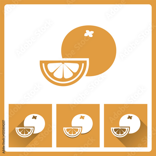 Orange icon isolated on white background with charger flat icon, EPS10