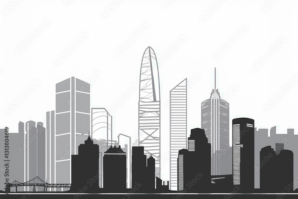 Naklejka premium City silhouette illustration, part 12