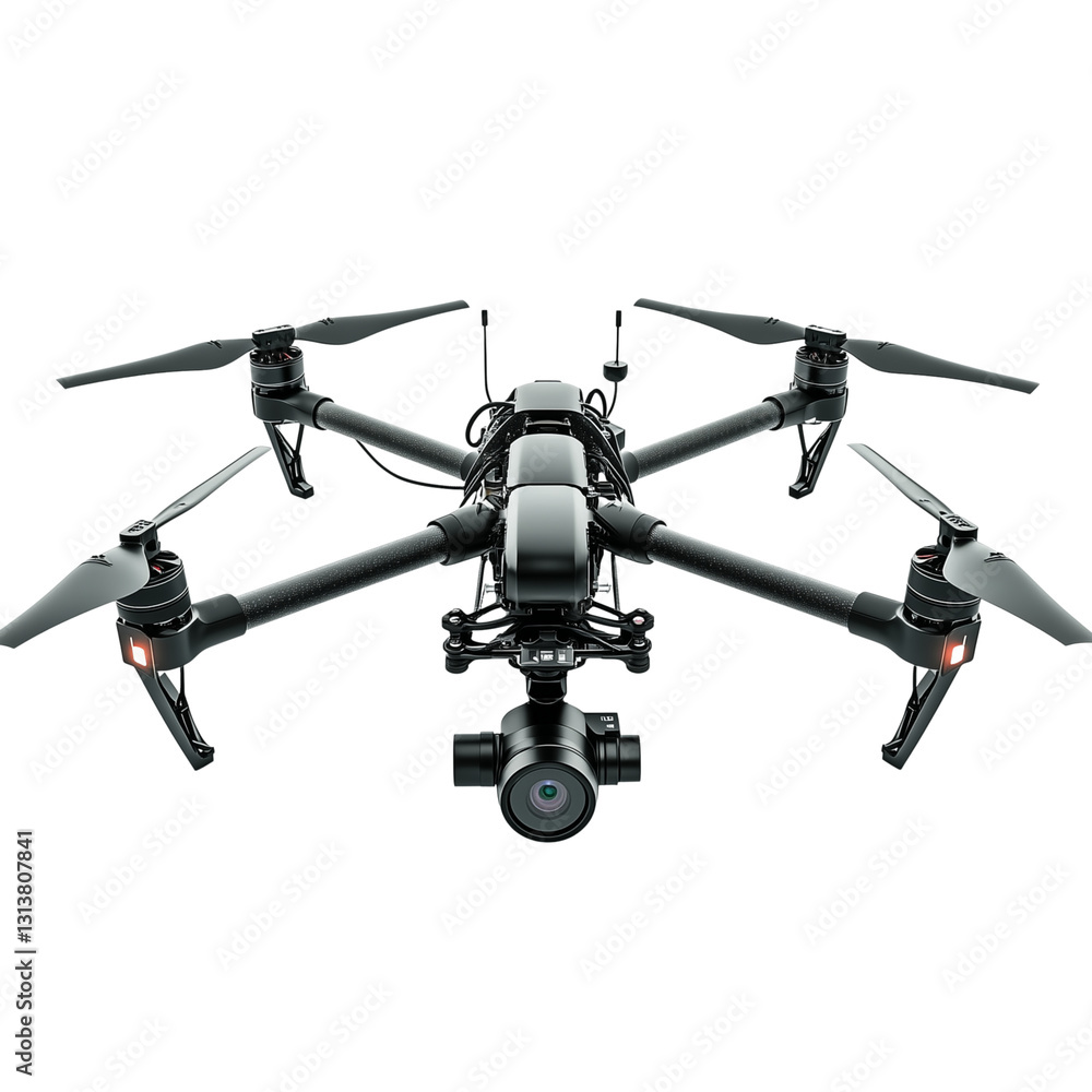 A close-up of a high-tech drone camera equipped with advanced sensors and stabilization features on transparent png background. Ai generated A close-up of a high-tech drone camera equipped with advanced sensors and stabilization features on transparent png background. Ai generated