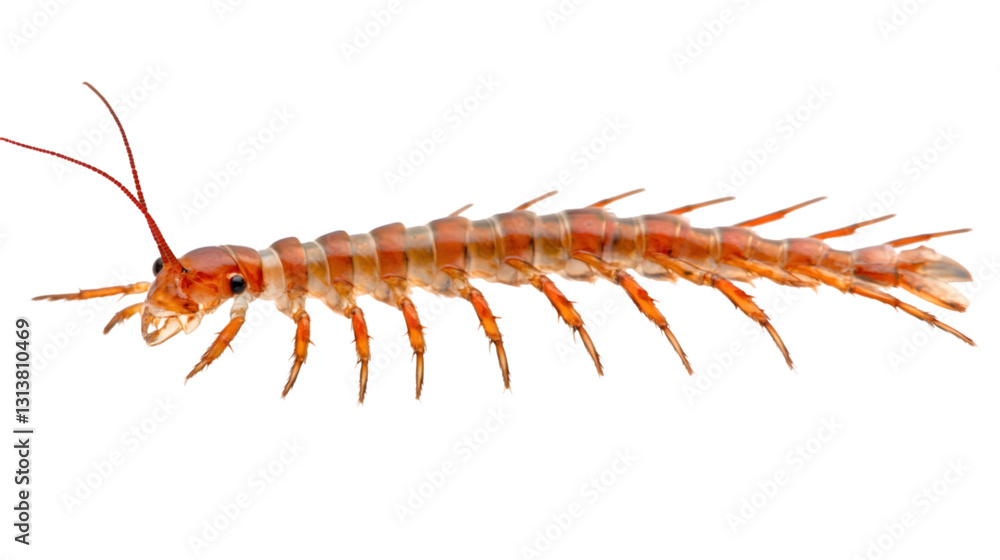 High-Resolution Centipede in Side View - Isolated PNG High-Resolution Centipede in Side View - Isolated PNG