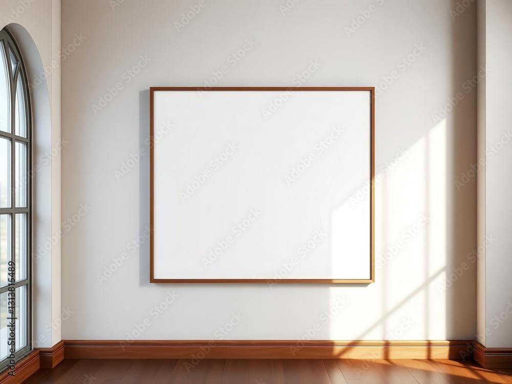 A mockup of wall art featuring a blank canvas ready for customization, interior decoration, home decor, blank A mockup of wall art featuring a blank canvas ready for customization, interior decoration, home decor, blank