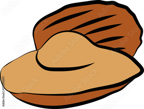 A hand drawn illustration of a madeleines clipart french gastronomy