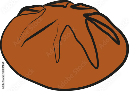 A hand drawn illustration of  a bread clipart french gastronomy