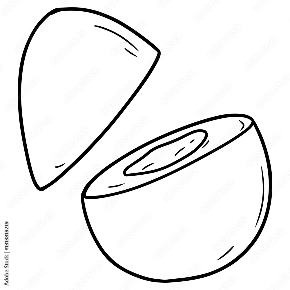 boiled egg illustration hand drawn outline vector boiled egg illustration hand drawn outline vector