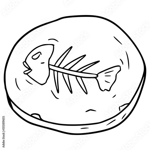 fossil illustration hand drawn outline vector