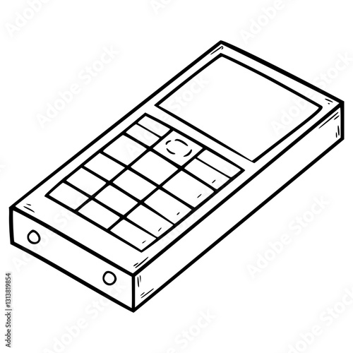 old phone illustration hand drawn outline vector
