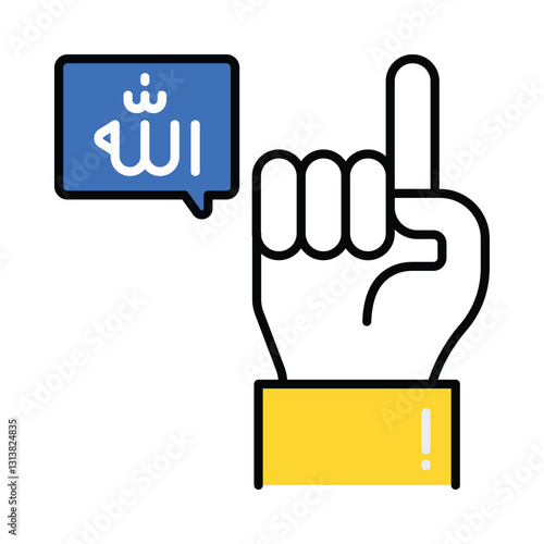 Allah is one vector filled outline icon. EPS 10 file