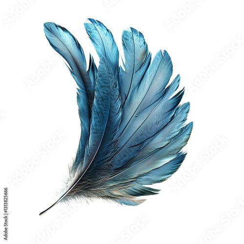 A detailed close-up of a Phoenix feather with fiery red, orange, and gold hues, perfectly on transparent png background. Ai generated