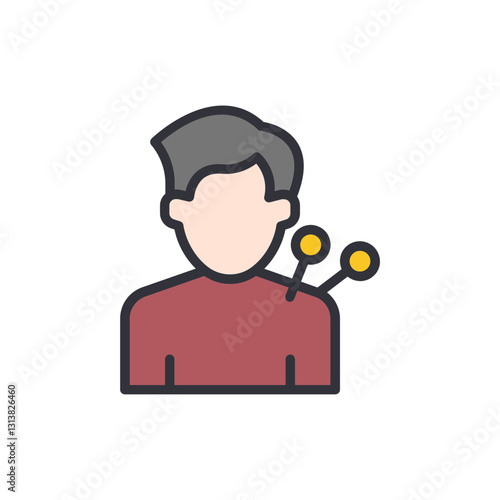 Acupuncture colored icons, minimalist vector illustration ,simple transparent graphic element .Isolated on white background