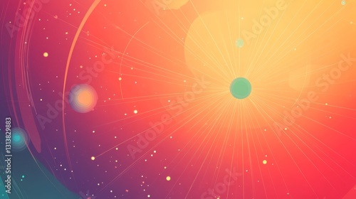 Explore this vibrant abstract cosmic background featuring dreamy colors, glowing stars, and radiant light effects, perfect for creative projects or digital designs.