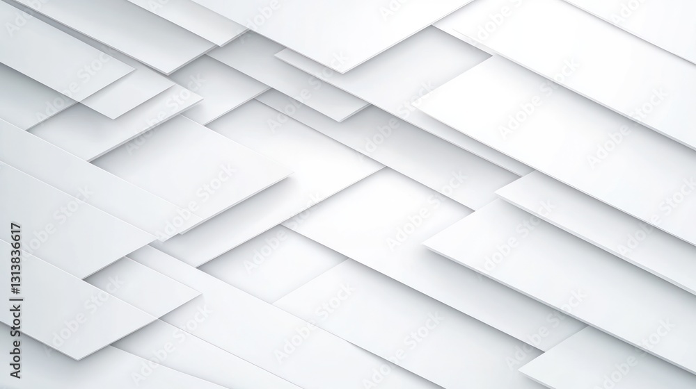 Fototapeta premium Abstract White Geometric Shapes: A Modern Minimalist Design