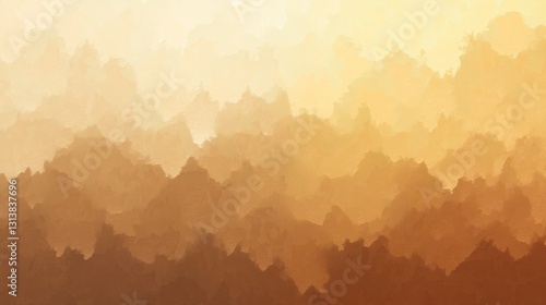 Wallpaper Mural An abstract image shows layered watercolor mountains in varying shades Torontodigital.ca