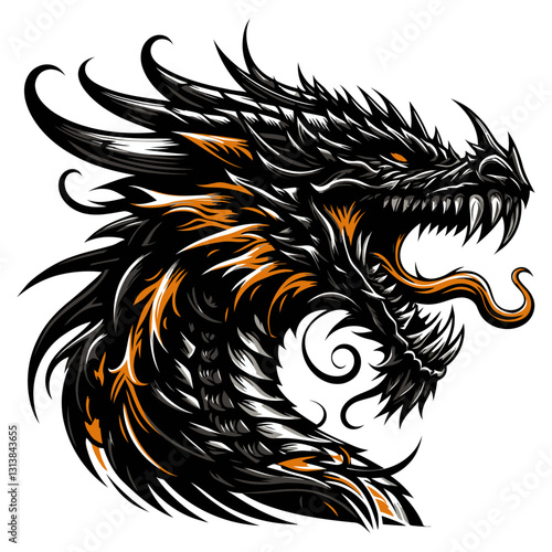 Dragon head vector and illustrations.
