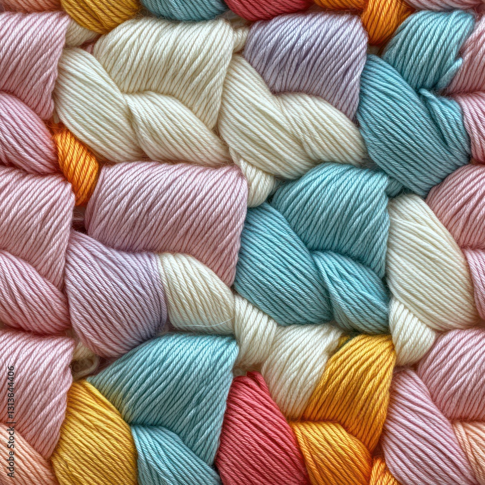 Seamless abstract pastel knitted string pattern, crochet design Seamless abstract pastel knitted string pattern, crochet design