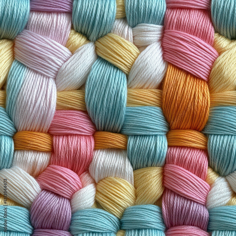 Seamless abstract pastel knitted string pattern, crochet design Seamless abstract pastel knitted string pattern, crochet design