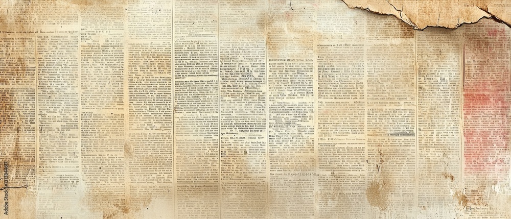 Fototapeta premium Antique Torn Newspaper Texture Background