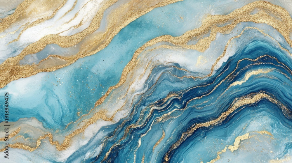 Abstract art depicting swirls of gold and teal colors Abstract art depicting swirls of gold and teal colors