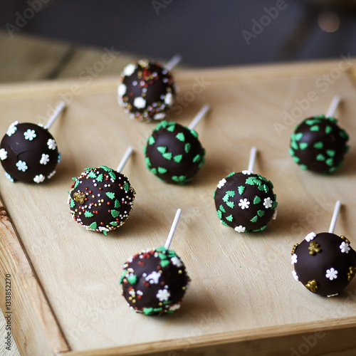 colorful beads on a wooden table