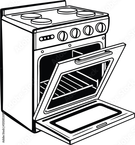 vector illustration of a kitchen stove